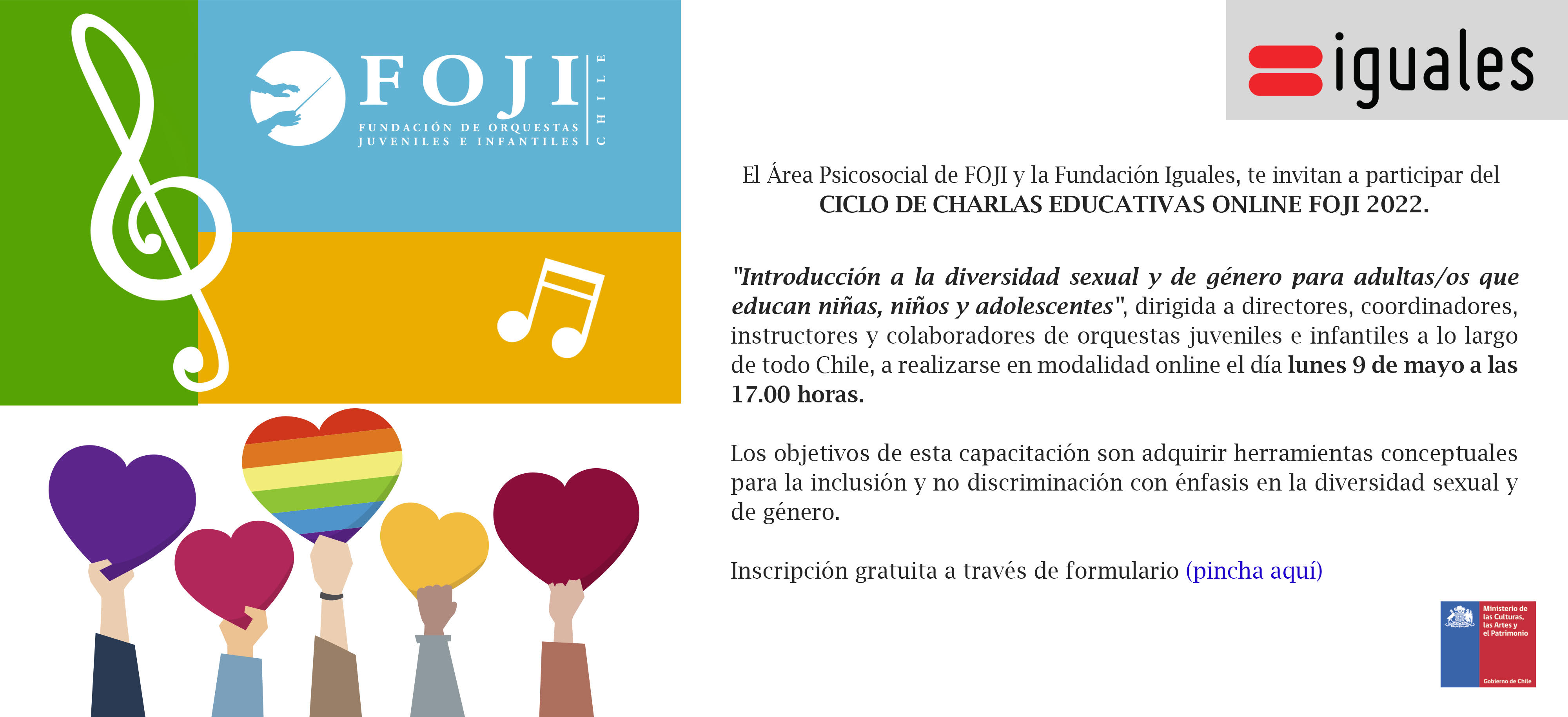 ¡Charla Introducción a la Diversidad Sexual y de Género para adultas/os que educan niñas, niños y jóvenes!